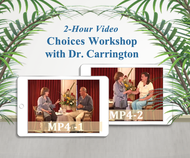 eft choices workshop video, mp4s, dr. patricia carrington, mp4 images with green plants and table