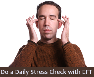 man doing a daily stress check with eft