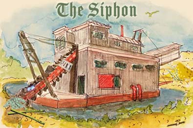 illustration of an old dredge, represents the siphon star Gate story by patricia carrington ph.d.